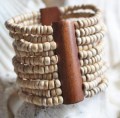 Armband hout beige