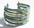 Armband blauwe en groene kraaltjes