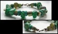 Armband groen steen, schelp en hout