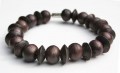Armband hout ronde taps kraal