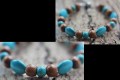 Armband houten en turquoise kralen