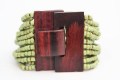 Armband houten gesp groen