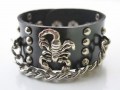 Armband leer breed schorpioen ketting