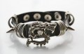 Armband leer smal draak zwart