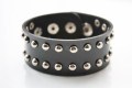 Armband leer zwart met studs