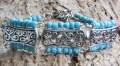 Armband metaal blauw
