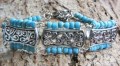 Armband metaal blauw