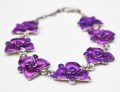 Armband paarse bloemetjes