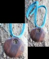 Ketting Hout en blauwe touwtjes