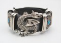 Leren armband draak