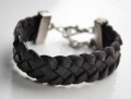 Leren armband dubbele vlecht 2