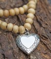 Medaillon ketting hart met bewerking