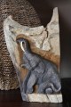 Olifant in hout staand 10034