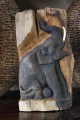 Olifant in hout staand 10043