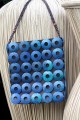 Tas hout blauw hoog