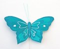 Veren vlinder 10 cm blauw