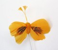 Veren vlinder donker geel 6 cm