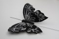 Veren vlinder zwart met zilver 12 cm breed